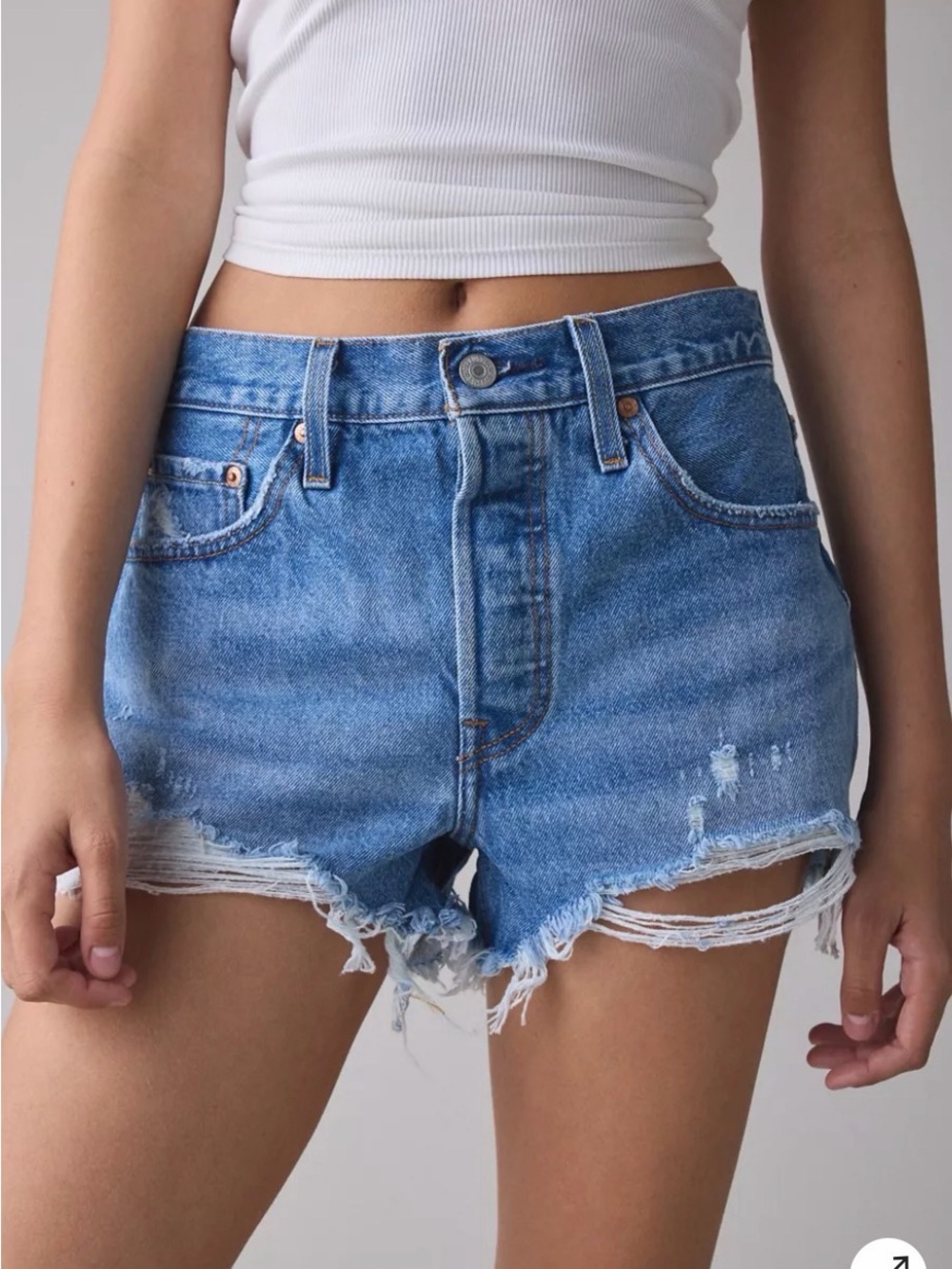 Levi’s 501 high waisted new with tagClassic Blue Denim Distressed Women’s Shorts